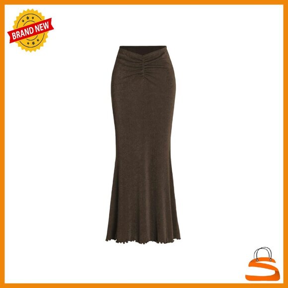 Dresses & Skirts - High Waist Mermaid Maxi Skirt Bodycon Stretchy Long Lettuce Hem